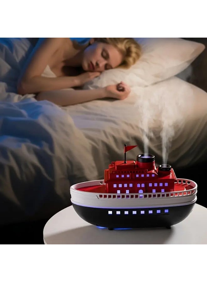 Ship Aromatherapy Diffuser Humidifier 300ml Essential Oil Diffuser for Home Bedroom Office Steamboat Decorative Cool Mist Humidifier - Image 4